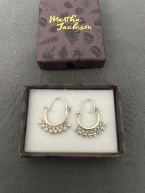 Silver Filigree Hoop Earrings - Silver